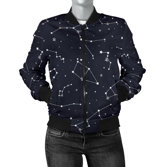 Constellation Pattern Print Design 03 Women's Bomber Jacket