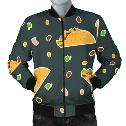 Taco Pattern Print Design TC02 Men Bomber Jacket