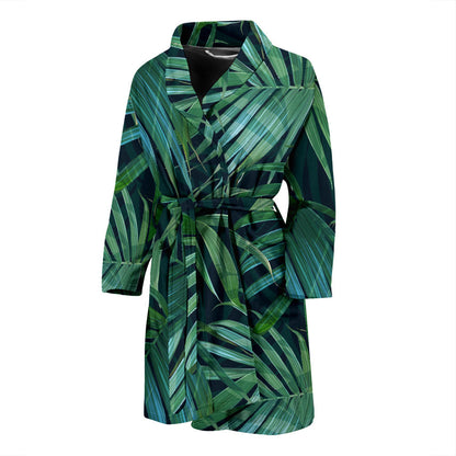 Tropical Flower Pattern Print Design TF011 Men Bathrobe