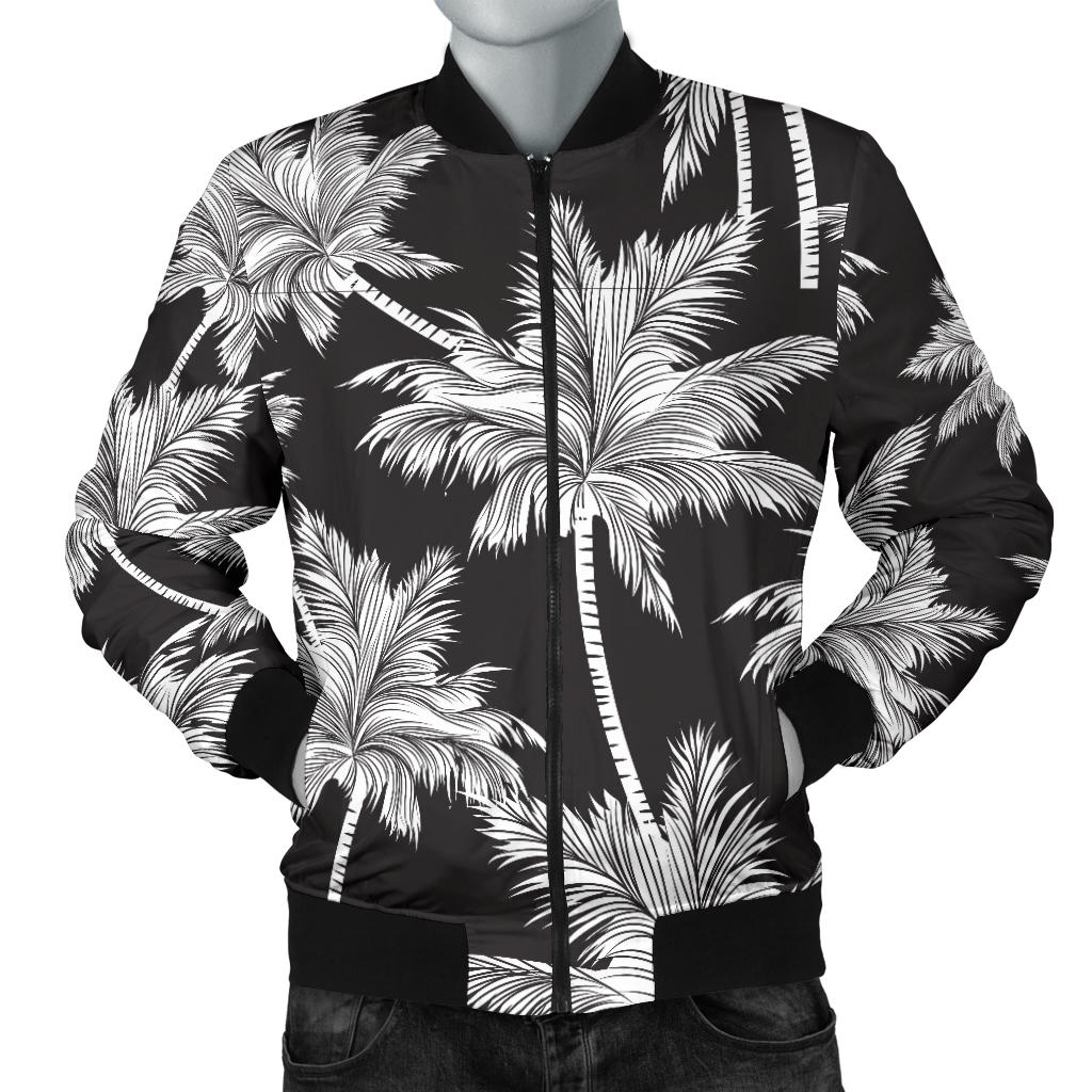 Palm Tree Pattern Print Design PT03 Men Bomber Jacket