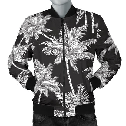Palm Tree Pattern Print Design PT03 Men Bomber Jacket