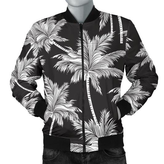 Palm Tree Pattern Print Design PT03 Men Bomber Jacket