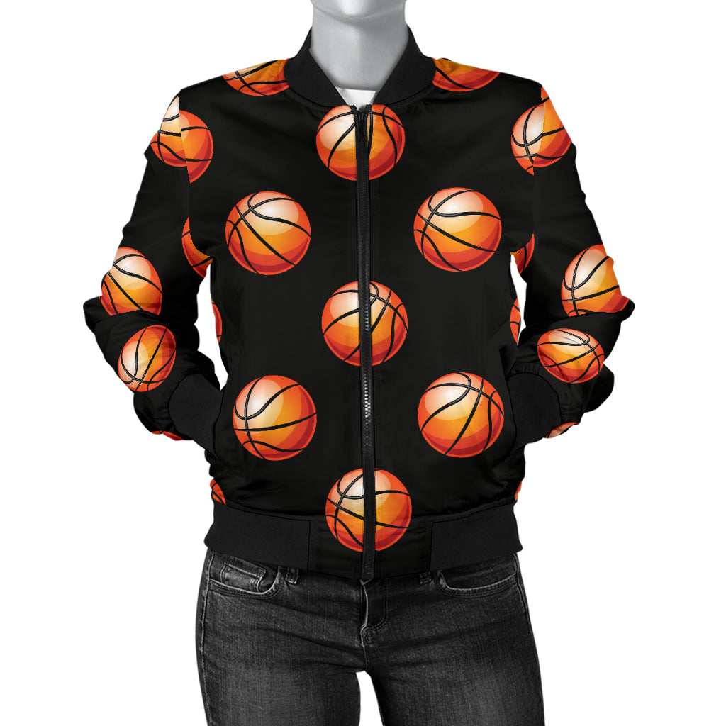 Basketball Pattern Print Design 01 Women's Bomber Jacket