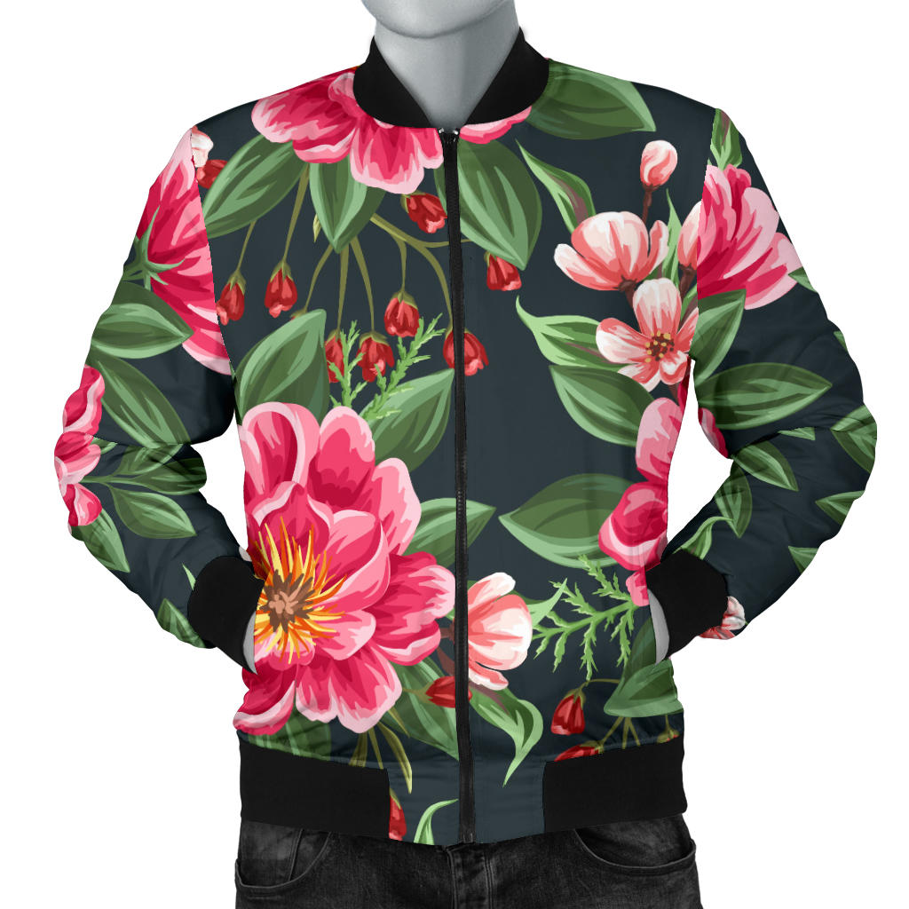 Summer Floral Pattern Print Design SF06 Men Bomber Jacket