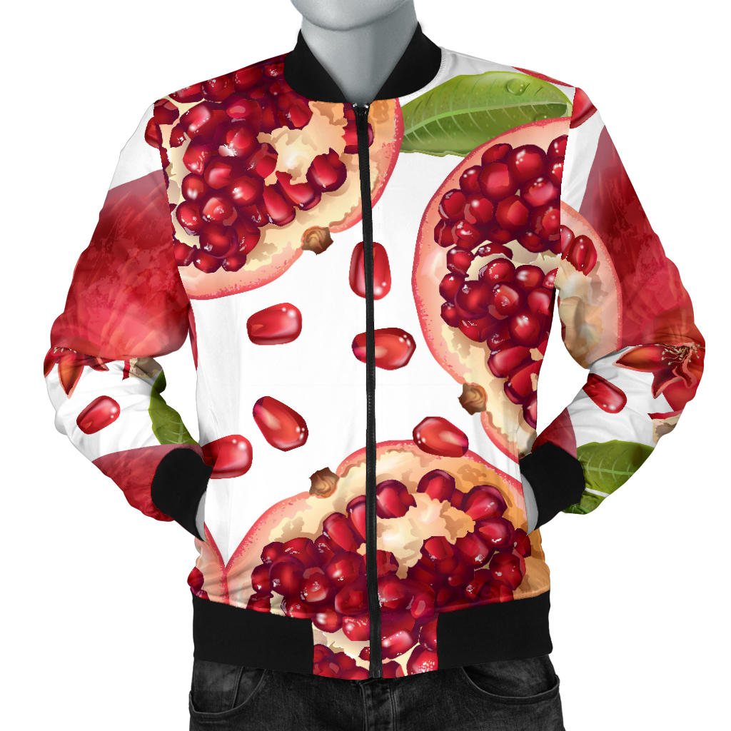 Pomegranate Pattern Print Design PG03 Men Bomber Jacket