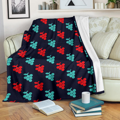 Grape Pattern Print Design GP07 Fleece Blanket