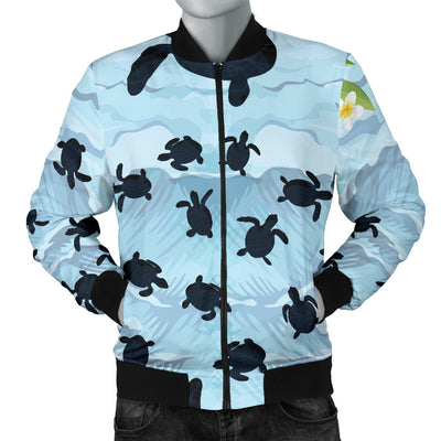 Sea Turtle Pattern Print Design T011 Men Bomber Jacket
