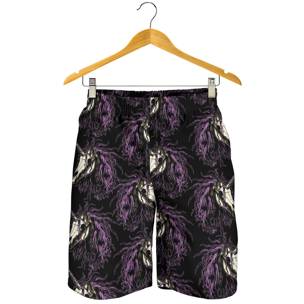 Unicorn Skull head Mens Shorts