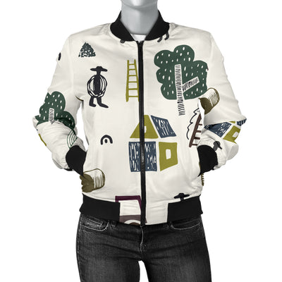 Agricultural Farm Print Design 01 Women's Bomber Jacket