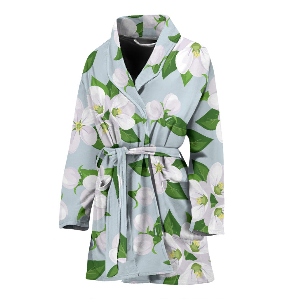 Apple blossom Pattern Print Design AB04 Women Bathrobe