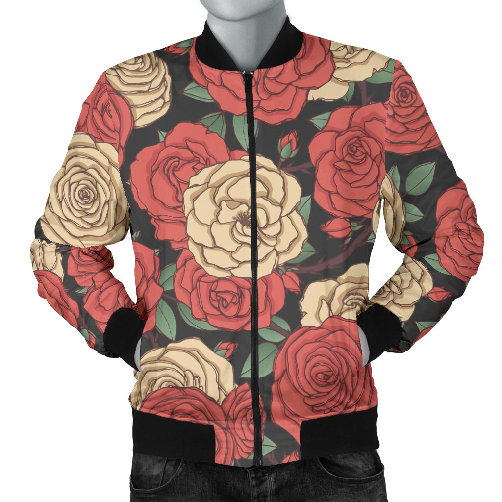 Camellia Pattern Print Design CM01 Men Bomber Jacket