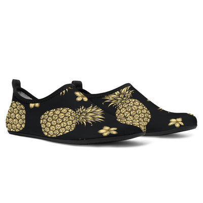 Gold Pineapple Hibiscus Aqua Water Shoes