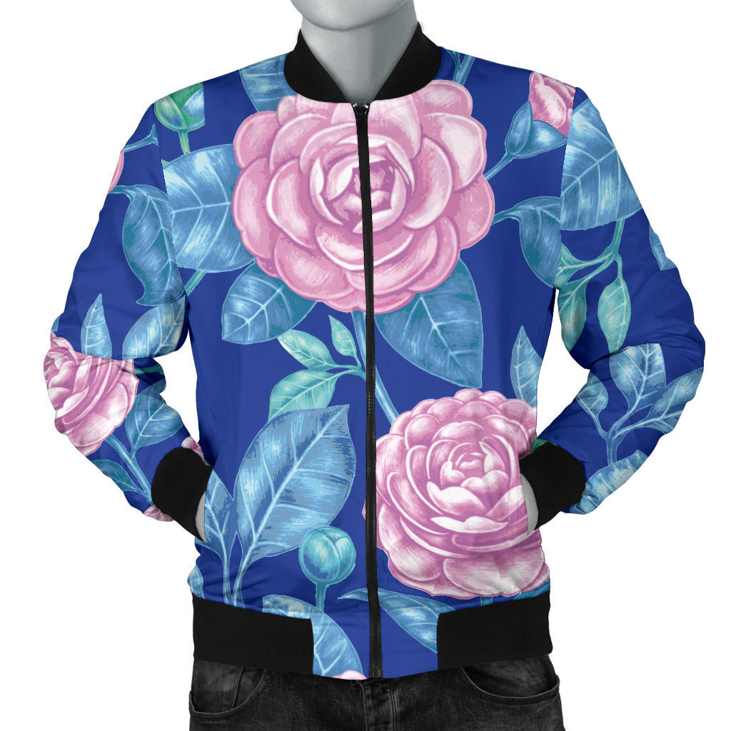 Camellia Pattern Print Design CM05 Men Bomber Jacket