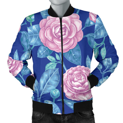 Camellia Pattern Print Design CM05 Men Bomber Jacket
