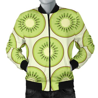 Kiwi Pattern Print Design KW02 Men Bomber Jacket