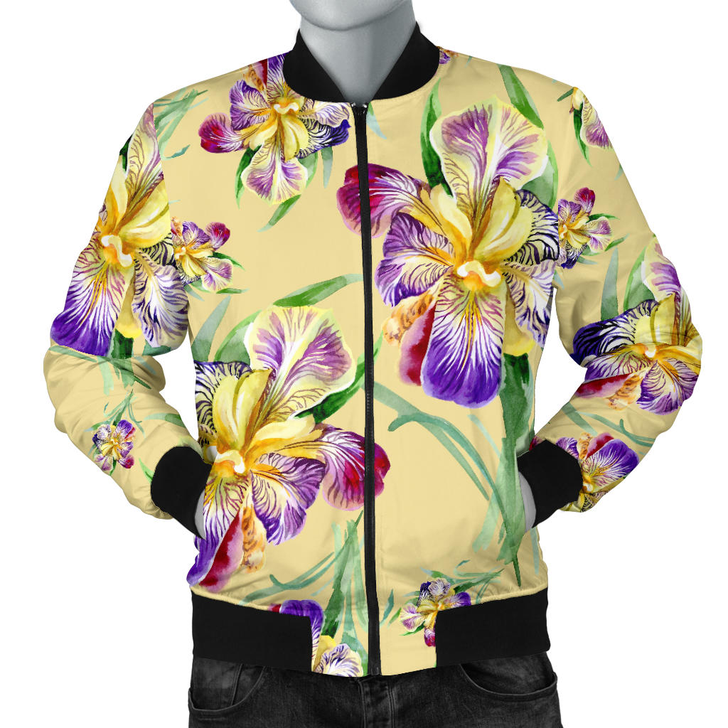 Iris Pattern Print Design IR06 Men Bomber Jacket