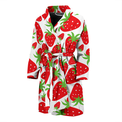 Strawberry Pattern Print Design SB01 Men Bathrobe