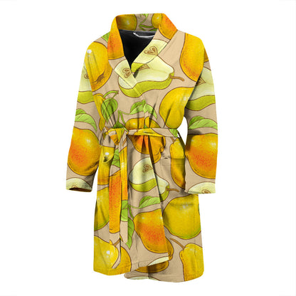 Pear Pattern Print Design PE05 Men Bathrobe