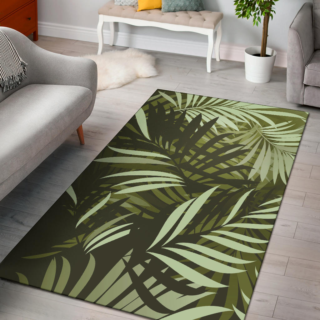 Palm Leaves Pattern Print Design PL05 Area Rugs