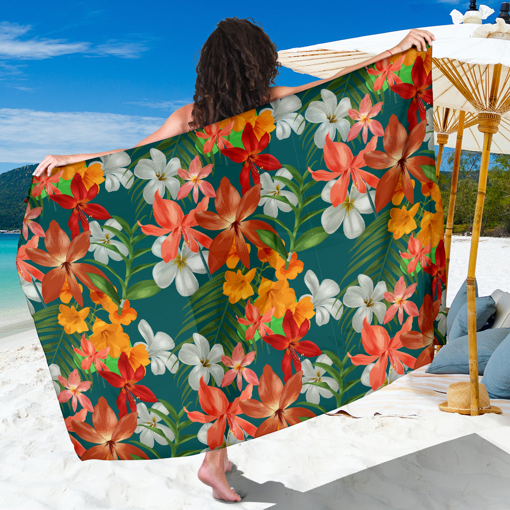Amaryllis Pattern Print Design AL06 Sarong Pareo Wrap
