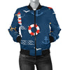 Nautical Pattern Print Design A06 Women's Bomber Jacket