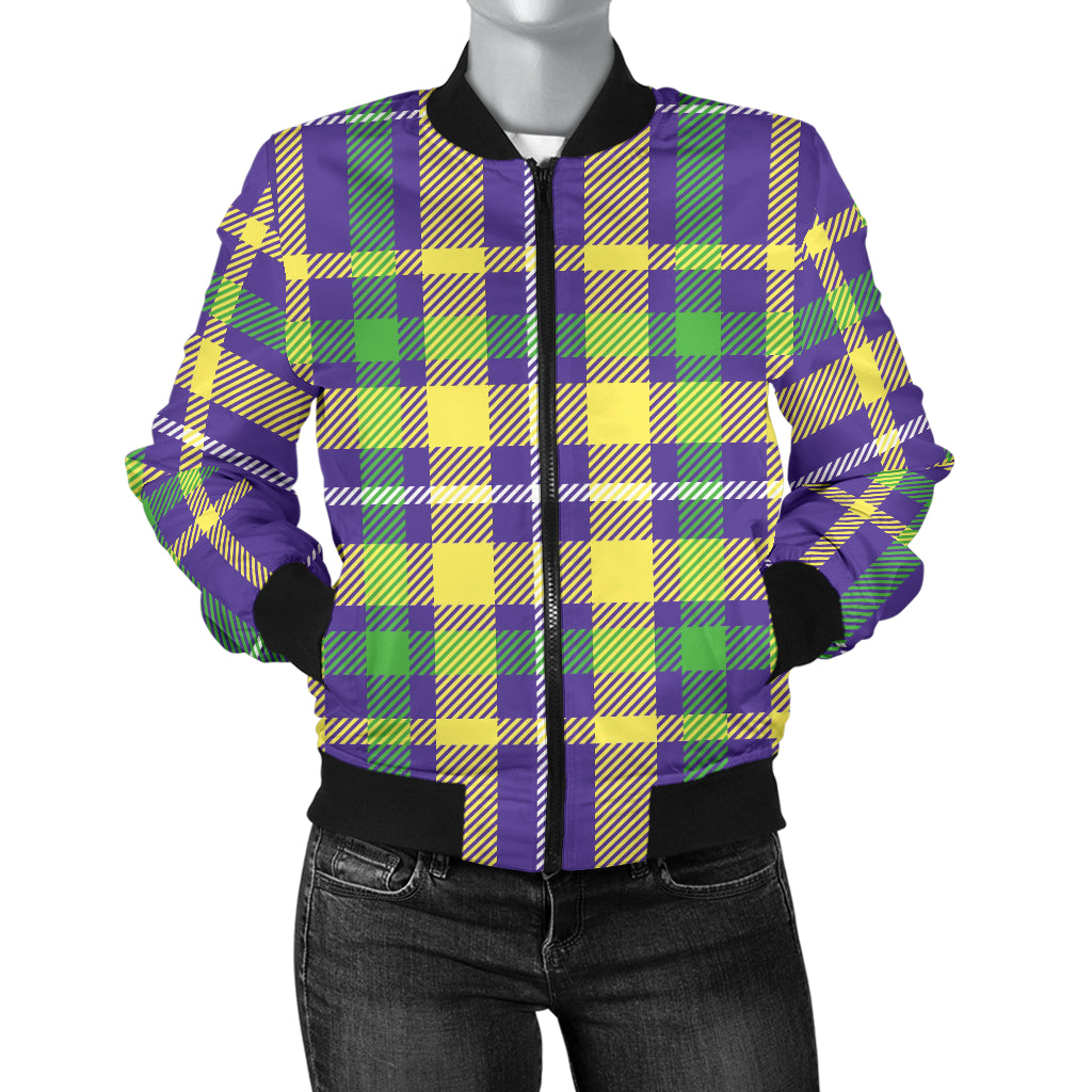 Mardi Gras Pattern Print Design 010 Women's Bomber Jacket