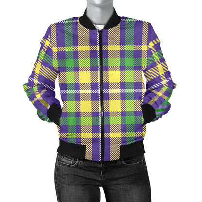Mardi Gras Pattern Print Design 010 Women's Bomber Jacket