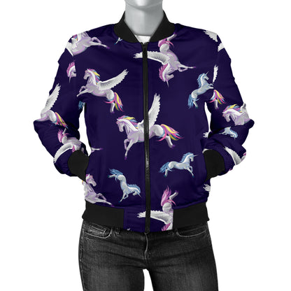 Pegasus Pattern Print Design 02 Women's Bomber Jacket