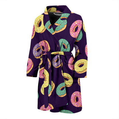 Donut Pattern Print Design DN08 Men Bathrobe