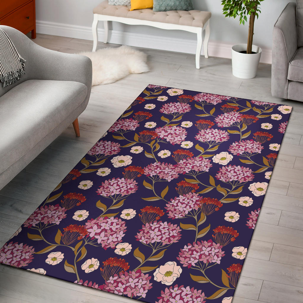 Hydrangea Pattern Print Design HD010 Area Rugs