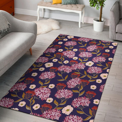 Hydrangea Pattern Print Design HD010 Area Rugs