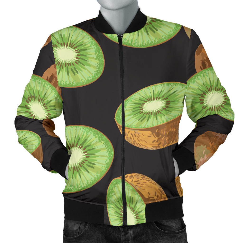 Kiwi Pattern Print Design KW03 Men Bomber Jacket