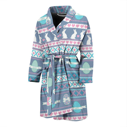 Easter Eggs Pattern Print Design RB013 Men Bathrobe