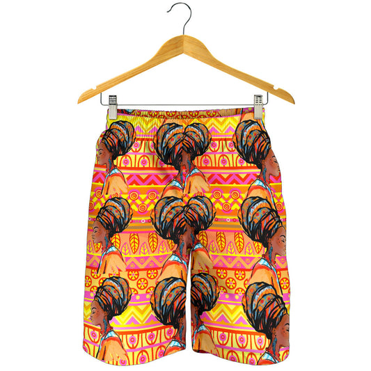 African Girl Aztec Mens Shorts