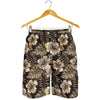 Brown Hibiscus Tropical Mens Shorts