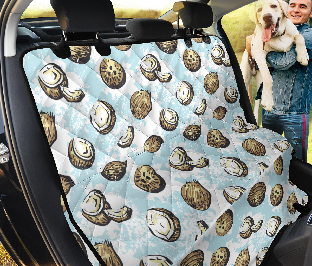 Coconut Pattern Print Design CN01 Rear Dog  Seat Cover