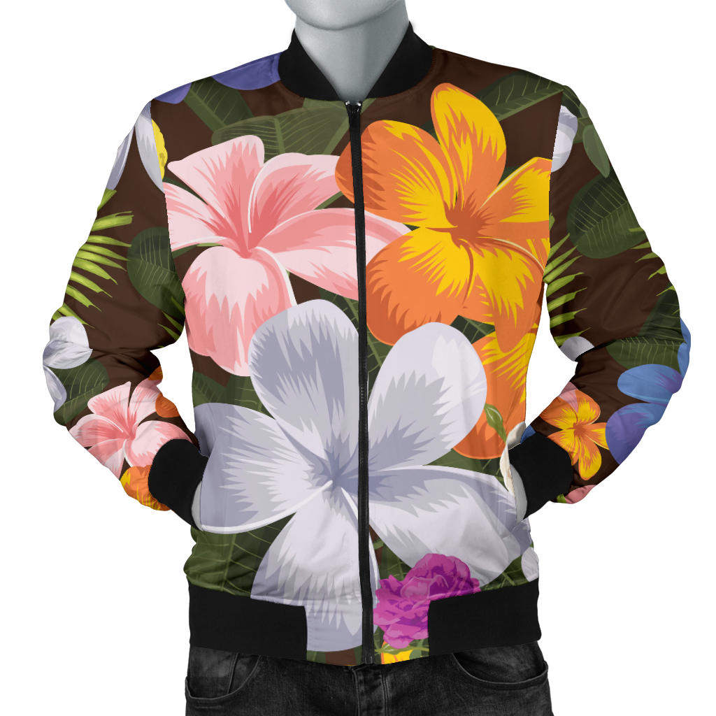 Plumeria Pattern Print Design PM03 Men Bomber Jacket
