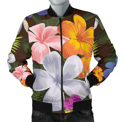 Plumeria Pattern Print Design PM03 Men Bomber Jacket