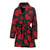 Heart Red Pattern Print Design HE01 Women Bathrobe