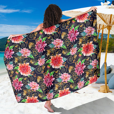 Dahlia Pattern Print Design DH02 Sarong Pareo Wrap