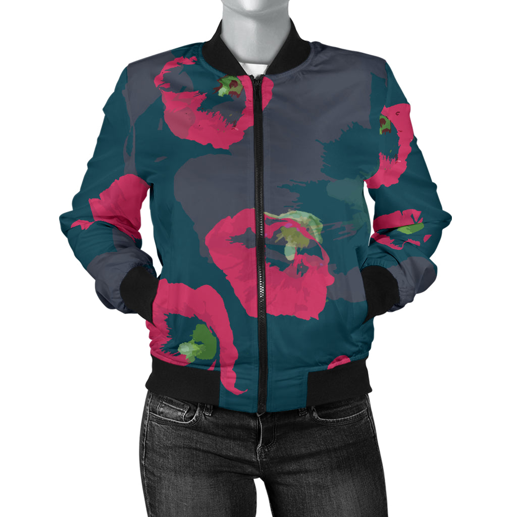 Morning Glory Pattern Print Design 01 Women's Bomber Jacket