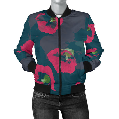 Morning Glory Pattern Print Design 01 Women's Bomber Jacket