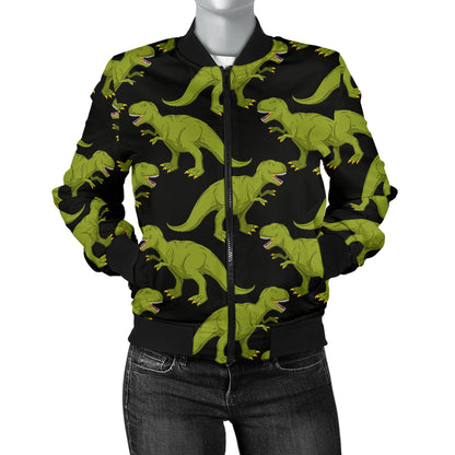 T Rex Pattern Print Design A02 Women's Bomber Jacket