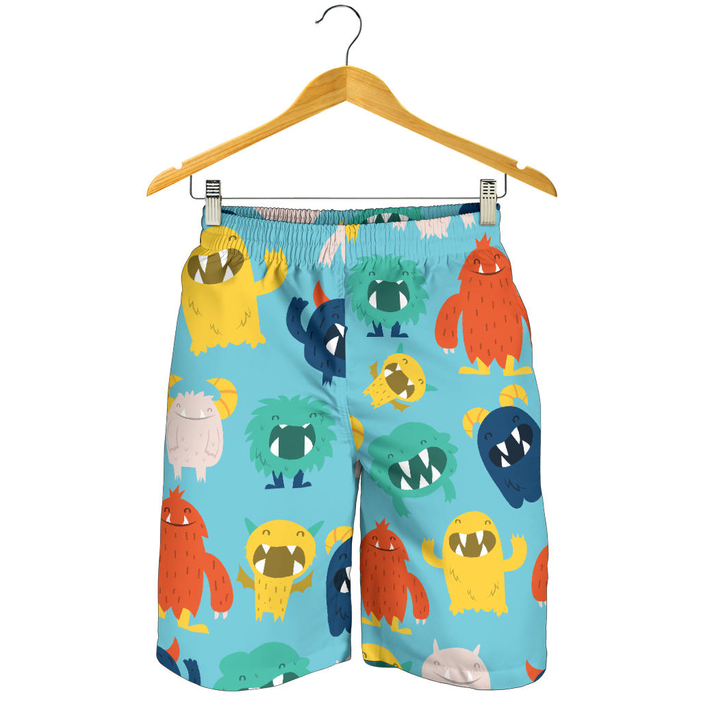 Monster Cartoon Pattern Print Design 03 Mens Shorts