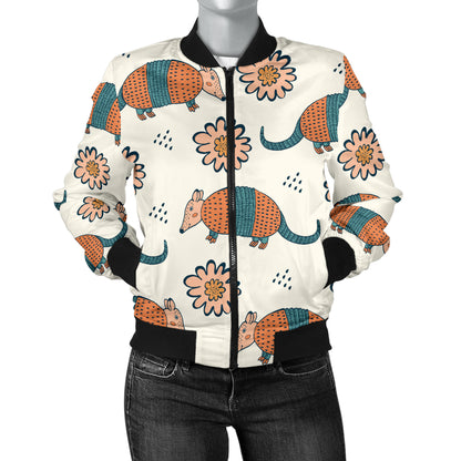 Armadillo Pattern Print Design 02 Women's Bomber Jacket