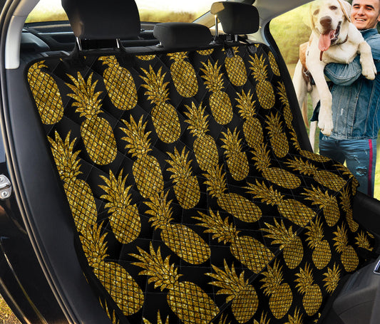 Gold Pineapple Pattern Print Design PP011 Rear Dog  Seat Cover