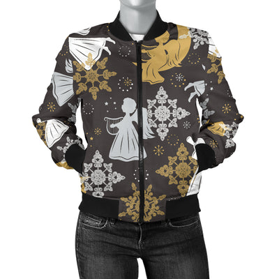 Angel Pattern Print Design 04 Women's Bomber Jacket