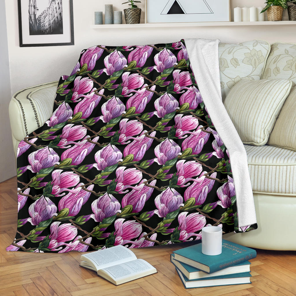 Magnolia Pattern Print Design MAG011 Fleece Blanket