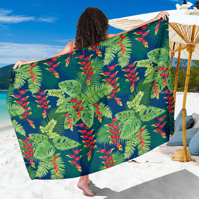 Heliconia Pattern Print Design HL08 Sarong Pareo Wrap