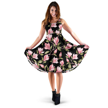Magnolia Pattern Print Design MAG03 Midi Dress